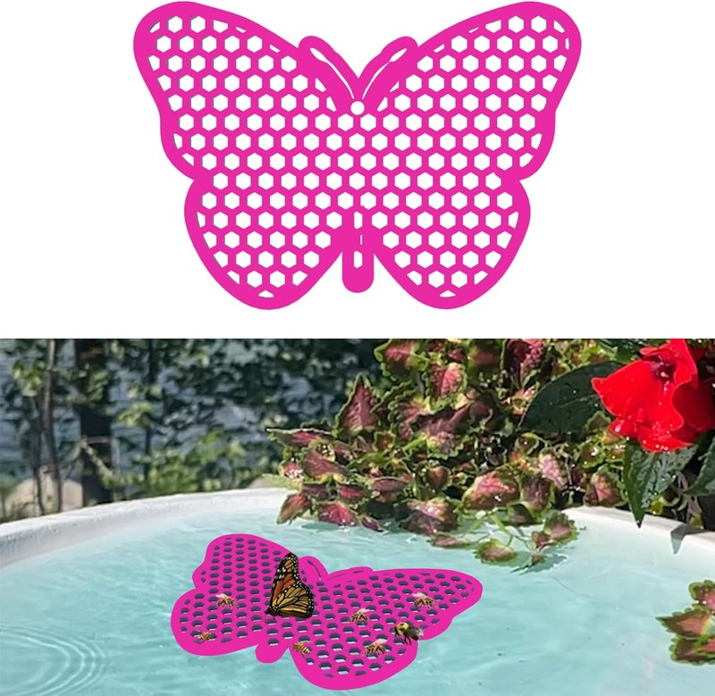 BEE PONTOON Bee Watering Station, Butterfly Watering Station, Garden Decor - Butterfly - Pink - 1 Pc - Image 1